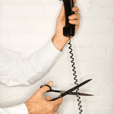 Cutting telephone cord