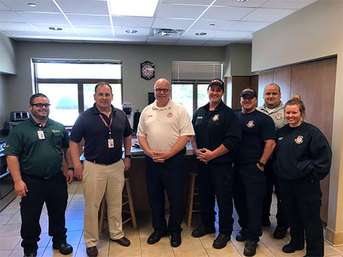 Chris Schultz and Mike Blaisdell from our Rockford branch with the Rockton Fire Department.