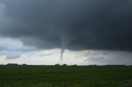 distant image of tornado